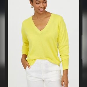 Zara Bright Yellow V-Neck Sweater